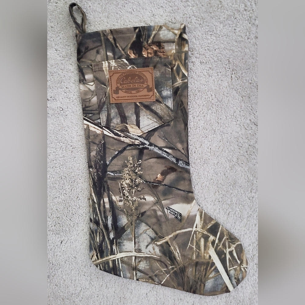 Cabela's Camouflage Christmas Stocking, Christmas Decor For Him, Camo Stocking